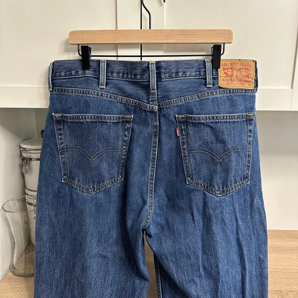 Levi's 550 Relaxed Fit Jeans‎ Mens 38x30 Blue Medium Wash Tapered Leg Denim Dad